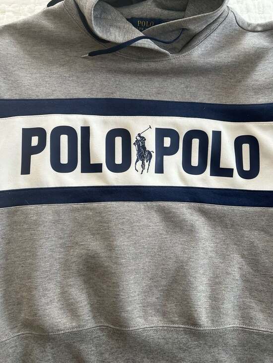 Polo Ralph Lauren Women's Double Knit Spellout Logo Cropped Hoodie Size SP - Picture 5 of 12